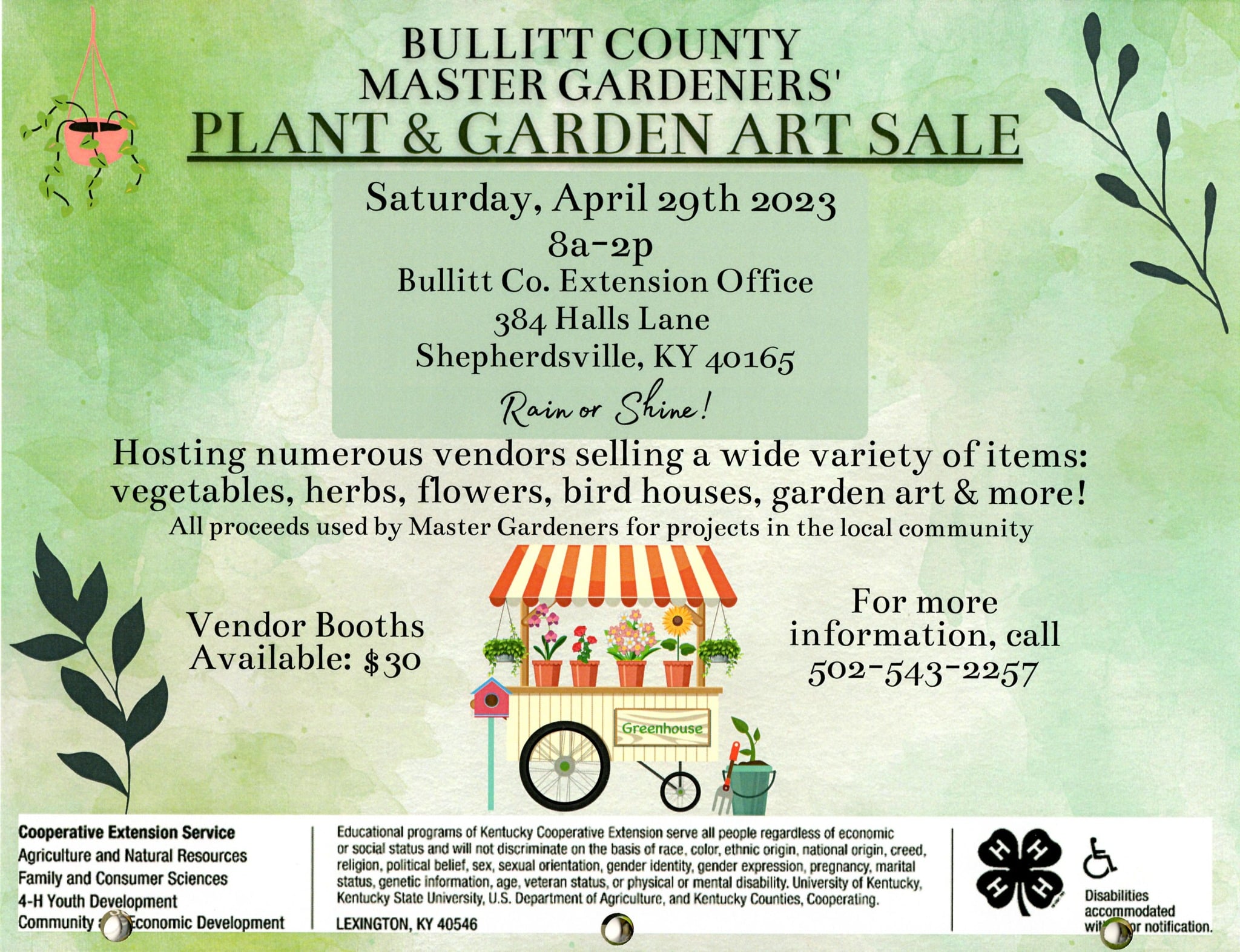 Graphic of Master Gardeners Plant and Garden Art Sale