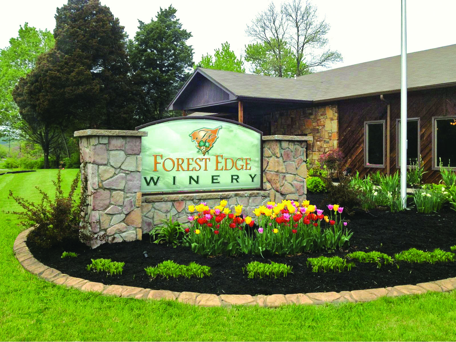 Outside sign of Forest Edge Winery