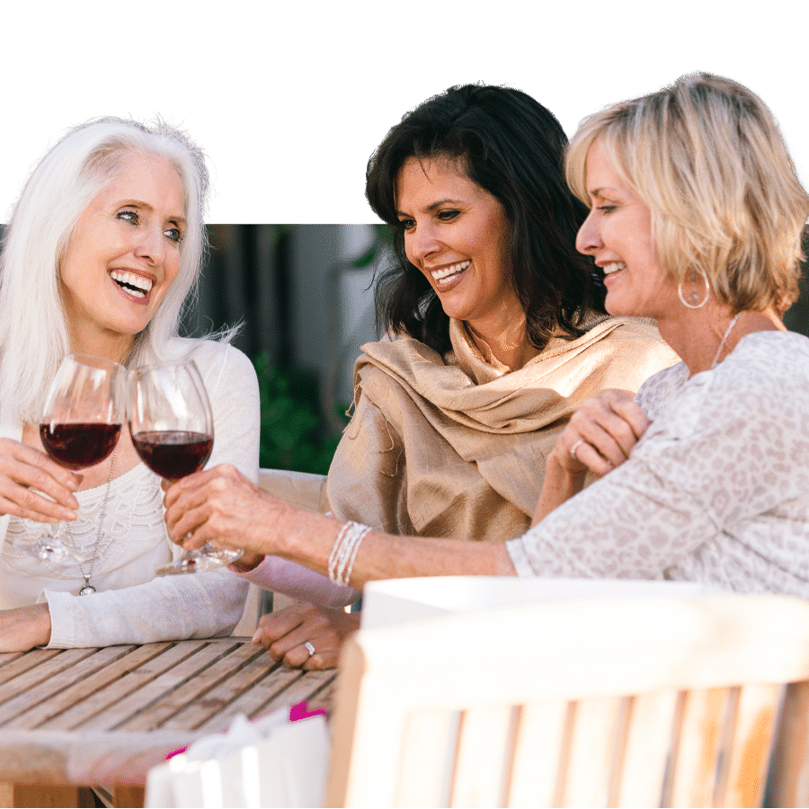 Friends Drinking Wine at table