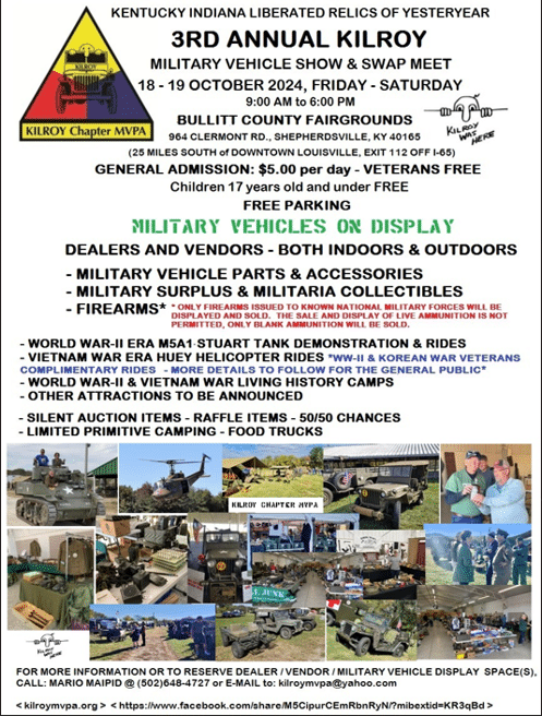 3rd Annual Kilroy Military Vehicle Show & Swap Meet